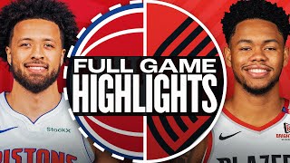 포틀랜드 트레일블레이저스 vs 디트로이트 피스톤즈 경기 하이라이트 이미지